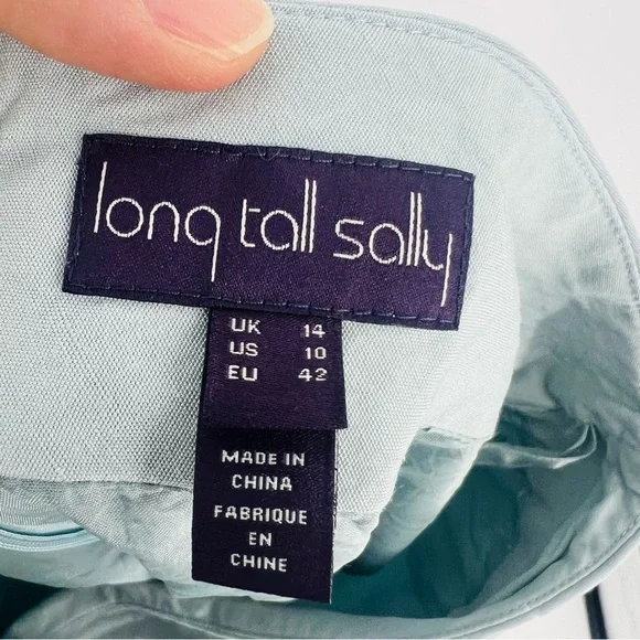 Long Tall Sally Light Blue Pencil Skirt US 10 Tall High Waist Midi Skirt - Picture 6 of 13